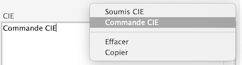 Passer une commande de CIE