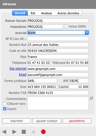 Tiers societe module adresses